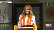 Melania Trump encourages students during her Delhi school visit