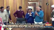 Arvind Kejriwal holds meeting with newly-elected AAP MLAs at his residence