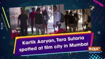 Kartik Aaryan, Tara Sutaria spotted at film city in Mumbai