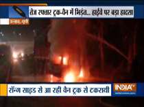 Unnao: 7 charred to death as van catches fire after colliding with truck