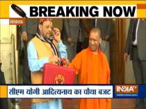 Lucknow: Yogi Adityanath arrives at UP Legislative Assembly to present the budget