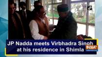 JP Nadda meets Virbhadra Singh at his residence in Shimla