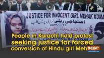 People in Karachi hold protest seeking justice for forced conversion of Hindu girl Mehek