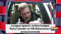 Longest speech, hollow budget: Rahul Gandhi on FM Sitharaman