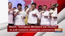 Watch: Telangana Ministers eat chicken to end rumours related to coronavirus