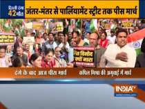 BJP leader Kapil Mishra leads a peace march from Jantar Mantar to Parliament street