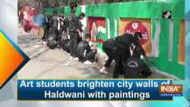 Art students brighten city walls of Haldwani with paintings