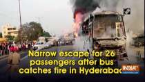 Narrow escape for 26 passengers after bus catches fire in Hyderabad