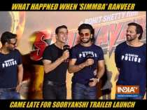 Ranveer arrives 40 mins late for Sooryavanshi trailer launch, here