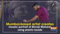 Mumbai-based artist creates mosaic portrait of Shivaji Maharaj using plastic beads