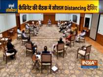 PM Modi gives example of social distancing during Union Cabinet meeting