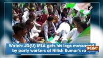Watch: JD(U) MLA gets his legs massaged by party workers at Nitish Kumar