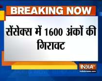 Indian stock market falls, Sensex plunges 1,600 points