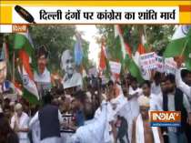 NSUI Workers take out a protest march against Delhi violence