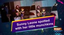 Sunny Leone spotted with her little munchkins