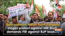 Delhi violence: Indian Youth Congress stages protest against Shah, demands FIR against BJP leaders