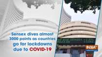 Sensex dives almost 3000 points as countries go for lockdowns due to COVID-19