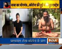 Swami Ramdev shares yogasanas to strengthen immunity with actress Zoa Morani