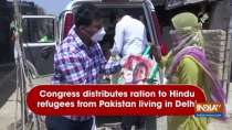 Congress distributes ration to Hindu refugees from Pakistan living in Delhi