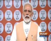 PM Modi addresses BJP workers on party 40th foundation day