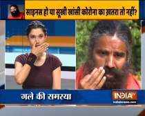 Swami Ramdev shows the correct way to do yogasanas to treat ENT disorders