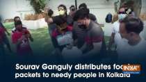 Sourav Ganguly distributes food packets to needy people in Kolkata