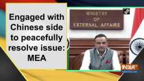 Engaged with Chinese side to peacefully resolve issue: MEA