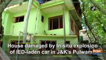 House damaged by In-situ explosion of IED-laden car in J&K