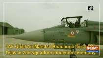 IAF Chief Air Marshal Bhadauria flies LCA Tejas at 2nd squadron induction ceremony