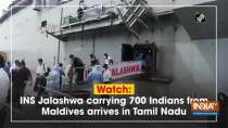 Watch: INS Jalashwa carrying 700 Indians from Maldives arrives in Tamil Nadu