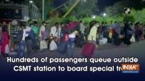 Hundreds of passengers queue outside CSMT station to board special train