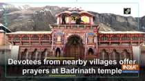 Devotees from nearby villages offer prayers at Badrinath temple
