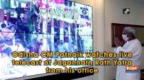 Odisha CM Patnaik watches live telecast of Jagannath Rath Yatra from his office