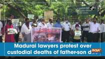 Madurai lawyers protest over custodial deaths of father-son duo