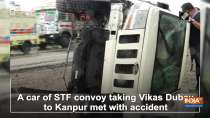 A car of STF convoy taking Vikas Dubey to Kanpur met with accident