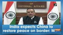 India expects China to restore peace on border: MEA