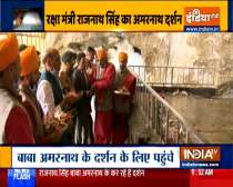 Defence Minister Rajnath Singh visits Amarnath shrine