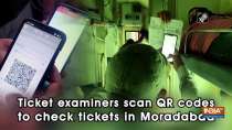 Ticket examiners scan QR codes to check tickets in Moradabad