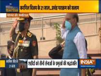 Rajnath Singh pay tribute at the National War Memorial on the 21st anniversary of India