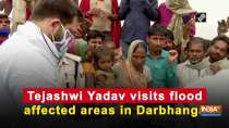 Tejashwi Yadav visits flood affected areas in Darbhanga