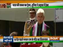 Jammu and Kashmir: L-G Manoj Sinha hoists the National Flag in Srinagar on Independence Day