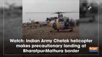 Watch: Indian Army Chetak helicopter makes precautionary landing at Bharatpur-Mathura border