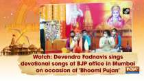 Watch: Devendra Fadnavis sings devotional songs at BJP office in Mumbai on occasion of 