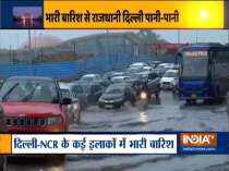 Severe waterlogging and traffic jam due to rainfall in the national capital
