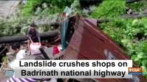 Landslide crushes shops on Badrinath national highway