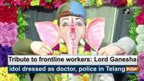 Tribute to frontline workers: Lord Ganesha idol dressed as doctor, police in Telangana