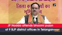 JP Nadda attends bhoomi pujan of 9 BJP district offices in Telangana