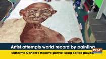 Artist attempts world record by painting Mahatma Gandhi
