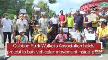 Cubbon Park Walkers Association holds protest to ban vehicular movement inside park