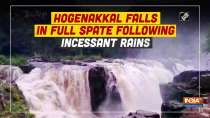 Hogenakkal falls in full spate following incessant rain